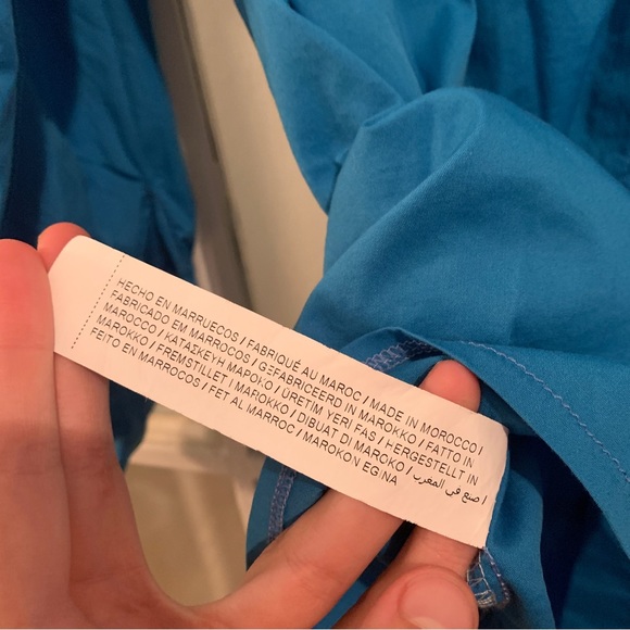 Bright blue blouse button up - medium/large - Picture 10 of 13